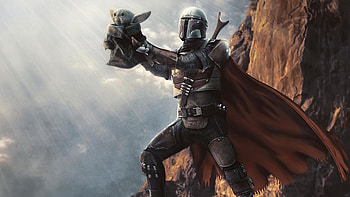 Baby Yoda And The Mandalorian, the-mandalorian-season-2, the-mandalorian, tv-shows, star-wars, baby-yoda HD wallpaper
