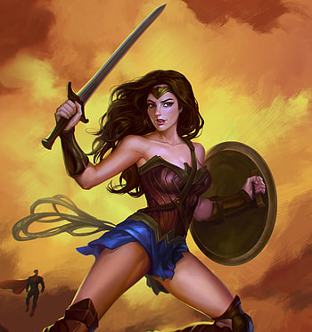 The wonder woman, superhero, art HD phone wallpaper