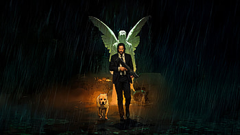 John Wick With His Loyal Companion, john-wick, movies, artwork, art, digital-art, ai, dog HD wallpaper