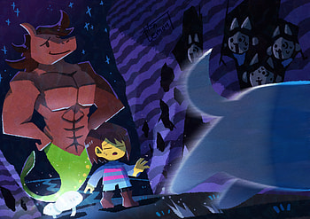 MUSCLES?!?!, Temmie (Undertale), Frisk (Undertale), video game, Undertale HD wallpaper