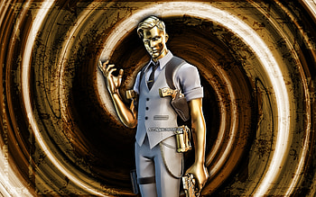 Ghost Midas, brown grunge background, Fortnite, vortex, Fortnite characters, Ghost Midas Skin, Fortnite Battle Royale, Ghost Midas Fortnite HD wallpaper