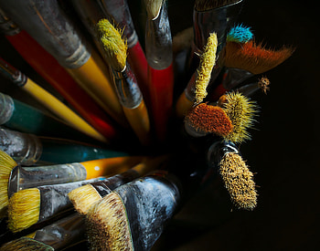 Miscellanea, Miscellaneous, Wood, Wooden, Multicolored, Motley, Drawing, Painting, Brushes, Tassels HD wallpaper