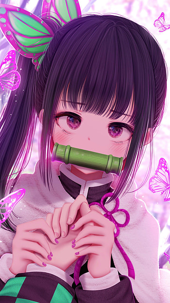 Nezuko, eye, hair, demon HD phone wallpaper