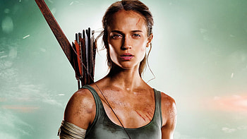 Lara Croft, Tomb Raider movie, Alicia Vikander's iconic role, Action-packed sequences HD wallpaper