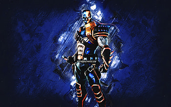 Fortnite Deathstroke Zero Skin, Fortnite, main characters, blue stone background, Deathstroke Zero, Fortnite skins, Deathstroke Zero Skin, Deathstroke Zero Fortnite, Fortnite characters HD wallpaper