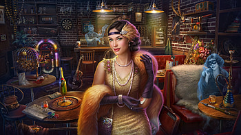 Roaring Twenties, art, , beautiful, hidden, girl, woman, fur, elegant, digital, fantasy HD wallpaper