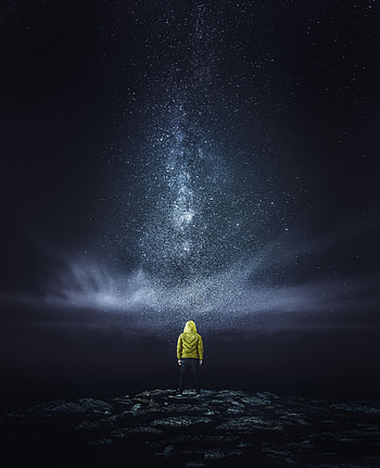 Nature, Stars, Night, Starry Sky, Human, Person HD phone wallpaper