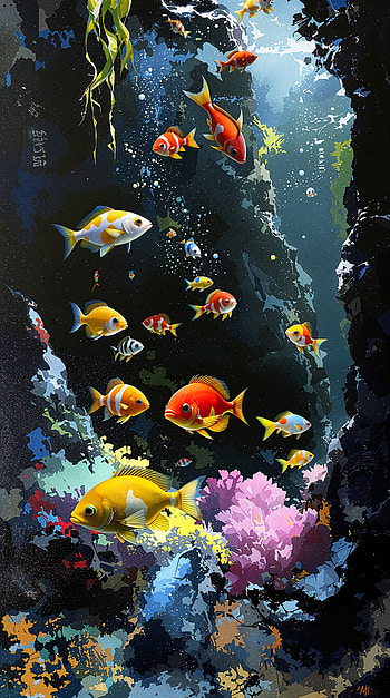 Underwater Bliss: A Vibrant Fish Tank for Your , fish, underwater, coral, ocean HD phone wallpaper