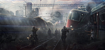 Soilders Zombie Attack, artist, artwork, behance HD wallpaper