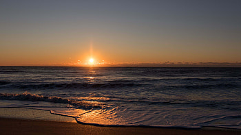 Sea Coast Ocean Waves Beach Sand During Sunrise Nature HD wallpaper