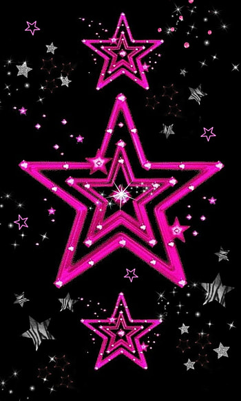 Pink Stars, black HD phone wallpaper