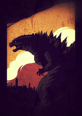 GODZILLA, sky, art, dark , gojira HD phone wallpaper