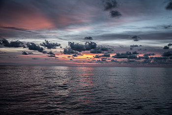 Sea, Nature, Water, Twilight, Clouds, Horizon, Dusk HD wallpaper