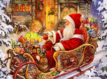 Holidays, Apple, Santa Claus, Christmas, Holiday, Child, Sleigh, Sledge, Presents, Gifts HD wallpaper