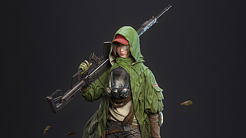 Girl With Gun , artist, artwork, artstation HD wallpaper