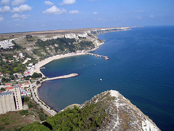Kavarna Bay, black sea, bulgaria, bay, kavarna, beach HD wallpaper