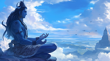 Mahadev Shiva – Majestic Religious Art in Tranquil Blue Skies, Shiva, Mahadev, religious HD wallpaper