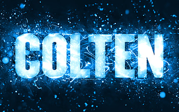 Happy Birtay Colten, , blue neon lights, Colten name, creative, Colten Happy Birtay, Colten Birtay, popular american male names, with Colten name, Colten HD wallpaper