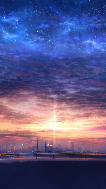 starry sky, sky, Anime, anime sunset, Sky Anime HD phone wallpaper
