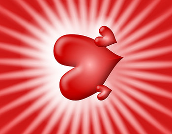 red glowing heart, heart, love, red HD wallpaper