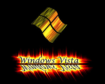 Vista Burn Reflection, windows, vista, flames HD wallpaper