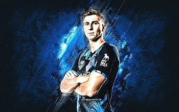 Ilya Zabarnyi, FC Dynamo Kiev, Ukrainian football player, blue stone background, football, Ukraine, Premier League HD wallpaper