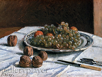 Going to paint fuit, table, paint utencils, table cloth, fruit, bowl HD wallpaper