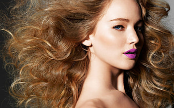Beauty, model, purple, wind, blondes, face, women, lips, hair, long HD wallpaper