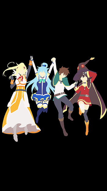 100 Minimalistic AMOLED (KonoSuba, Re:Zero, Log Horizon, Grimgar HD phone wallpaper