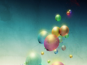 Balloons, blue, summer, wind, colorful, fantasy, sky, luminos, balloon HD wallpaper