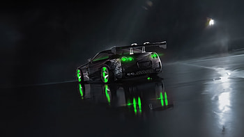 Neon Nissan Gtr In Electrifying Detail, nissan-gtr, cars, neon HD wallpaper