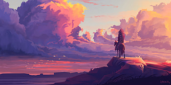 In The Clouds , artist, artwork, digital-art, artstation HD wallpaper
