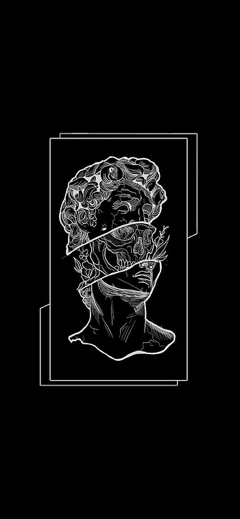 David's head, caracolis, escultura, caveira, sculpture, skull, cabeça HD phone wallpaper