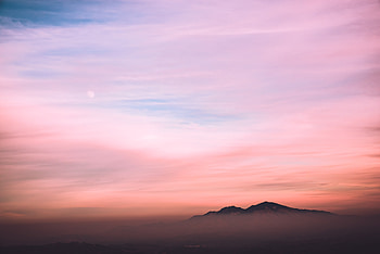 Orange Cloudy Sky Mountains Sun , clouds, mountains, sun, nature HD wallpaper