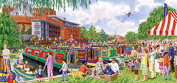 riverside festival, river, people, festival, boats HD wallpaper