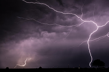 Nature, Sky, Night, Clouds, Lightning, Glow HD wallpaper