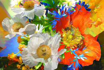 Abstract, Flowers, Bright, Lines, Rendering HD wallpaper
