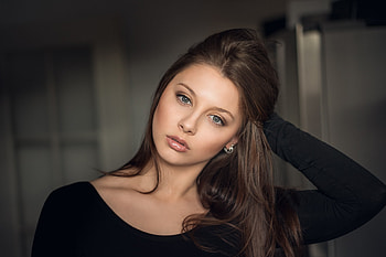 Brunette, model, lady, pretty HD wallpaper