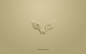 Philadelphia Wings, creative 3D logo, brown background, National Lacrosse League, 3d emblem, American box lacrosse team, NLL, Philadelphia, USA, 3d art, lacrosse, Philadelphia Wings 3d logo HD wallpaper