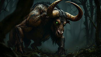 Majestic Minotaur: Ultra, minotaur, mythical creature, forest, horns, monster HD wallpaper