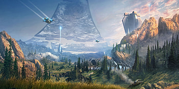 Halo Infinite clean without logo: halo, Halo Landscape HD wallpaper
