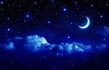 Starry Night, night, clouds, stars, moon HD wallpaper