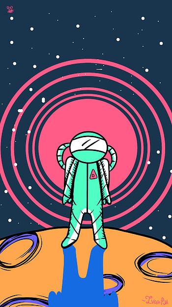 AZTRONUT, drawing, space, Sci Fi, astronaut HD phone wallpaper