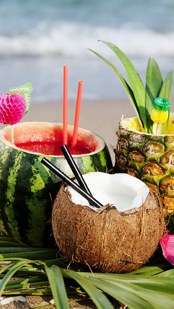 Tropical drinks, Cocktail , Beach, Refreshing HD phone wallpaper