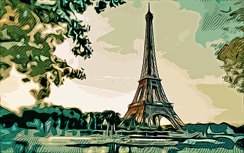Eiffel Tower, , vector art, Eiffel Tower drawing, creative art, Eiffel Tower art, vector drawing, abstract Paris cityscape, Paris, France, Paris drawing HD wallpaper