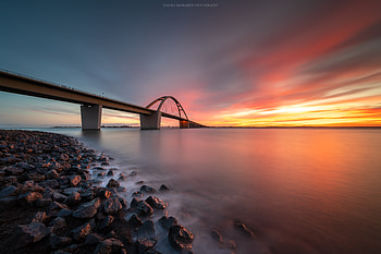 Bridge Sunset , bridge, sunset, rocks, evening, nature HD wallpaper