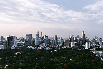 Bangkok skyline, Thailand , Public domain HD wallpaper