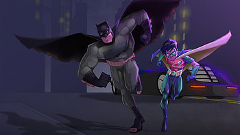 Batman And Robin Running , batman, robin, superheroes, artwork, artist, artstation HD wallpaper