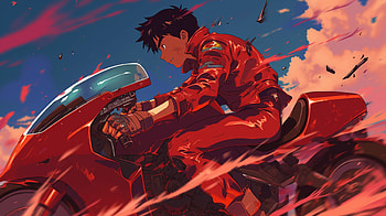 Akira - Shotaro Kaneda Riding, Anime, Akira, Shotaro Kaneda, motorcycle, anime motorcycle HD wallpaper