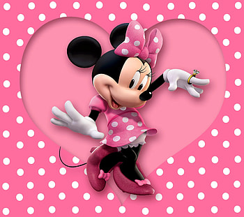 Minnie Mouse, Pink , Iconic red dress, 2022 update HD wallpaper
